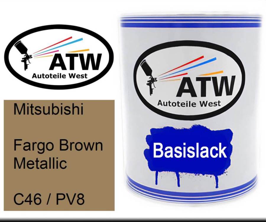 Mitsubishi, Fargo Brown Metallic, C46 / PV8: 1L Lackdose, von ATW Autoteile West.